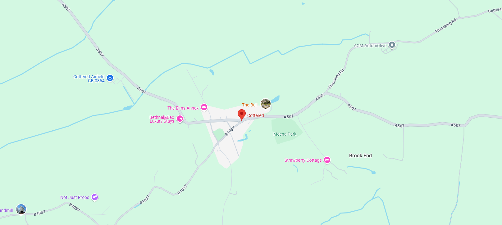 google image of a map of Cottered, Hertfordshire