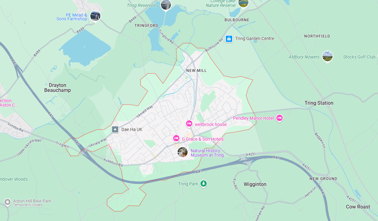 tring hertfordshire map