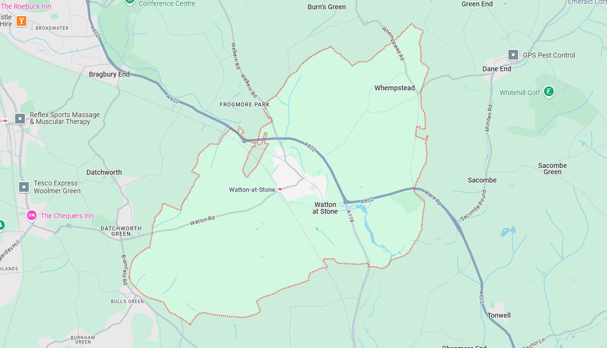 map of watton-at-stone