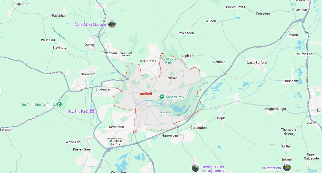 Bedford google map