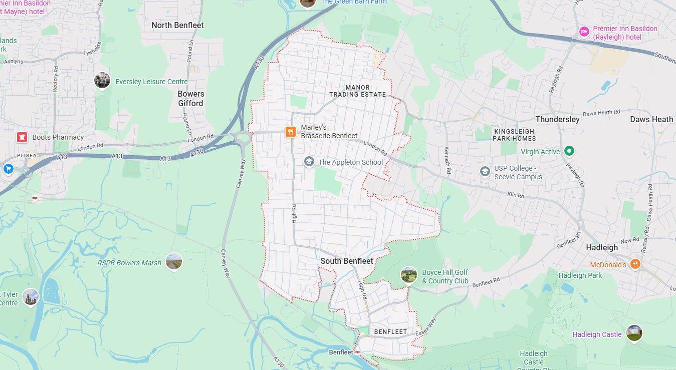 benfleet map benfleet google map image