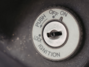 car ignition close up