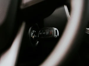 car key in car ignition barrel